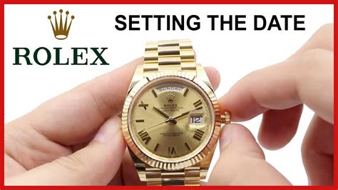 how to set the time on a rolex watch|rolex day date adjustment.